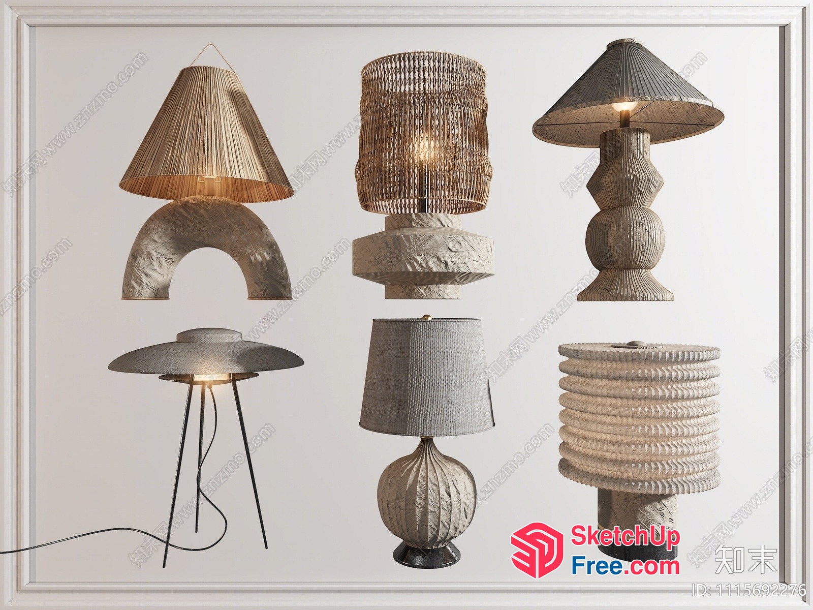 Exquisite Table Lamps With Unique Shapes And Textures 3D SketchUp File
