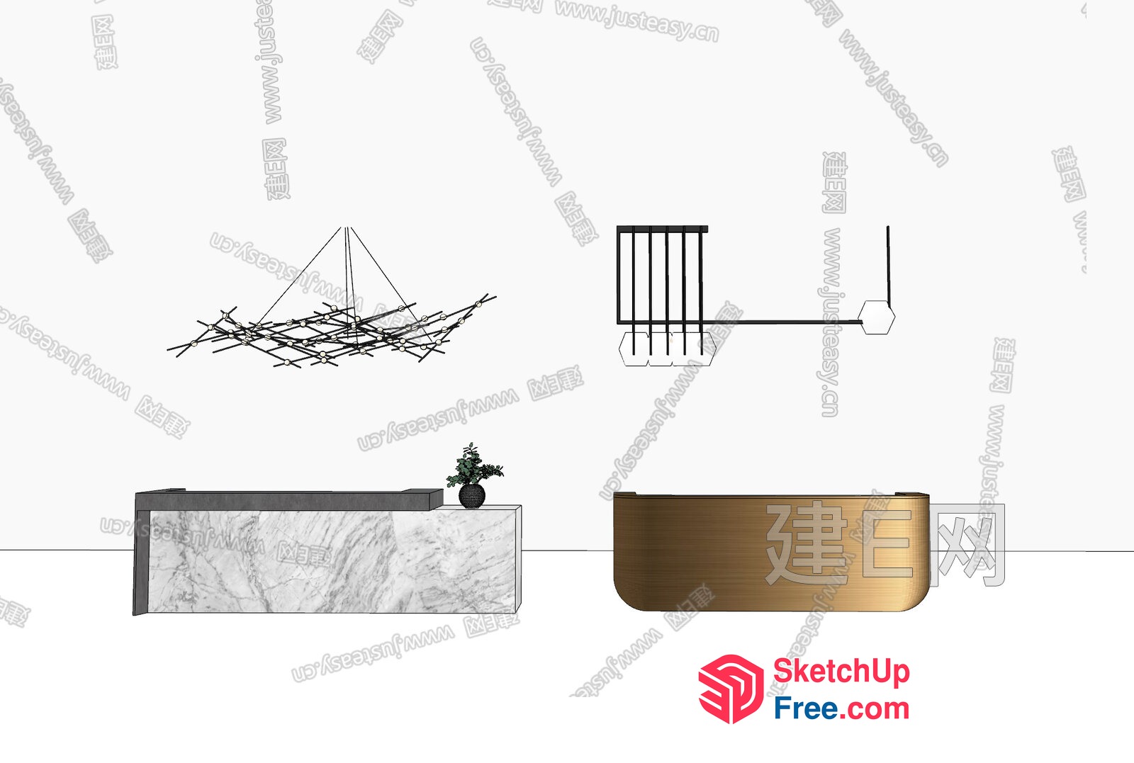 Modern Asian-Inspired Interior Design Concept 3D SketchUp File