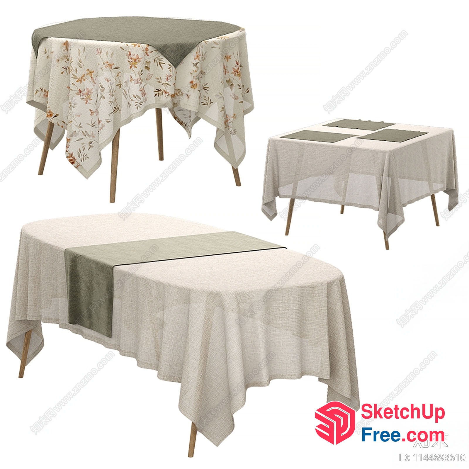 Elegant Table Covers 3D SketchUp File