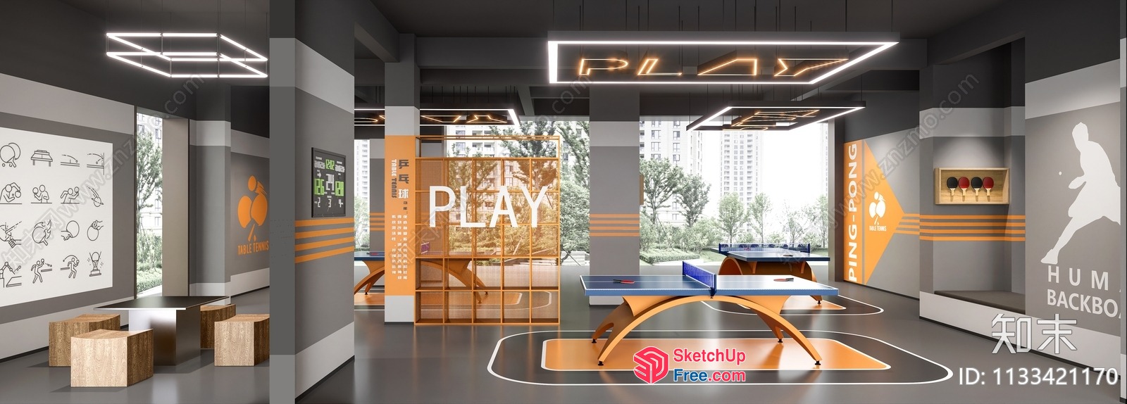 Modern Sports Hall Interior 3D SketchUp File