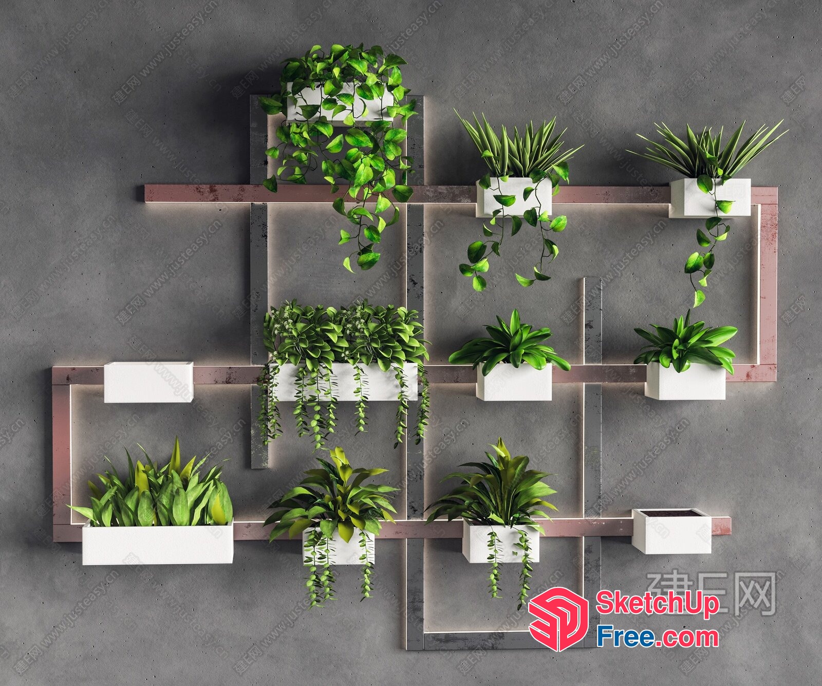 Modern Green Wall Decor 3D SketchUp File