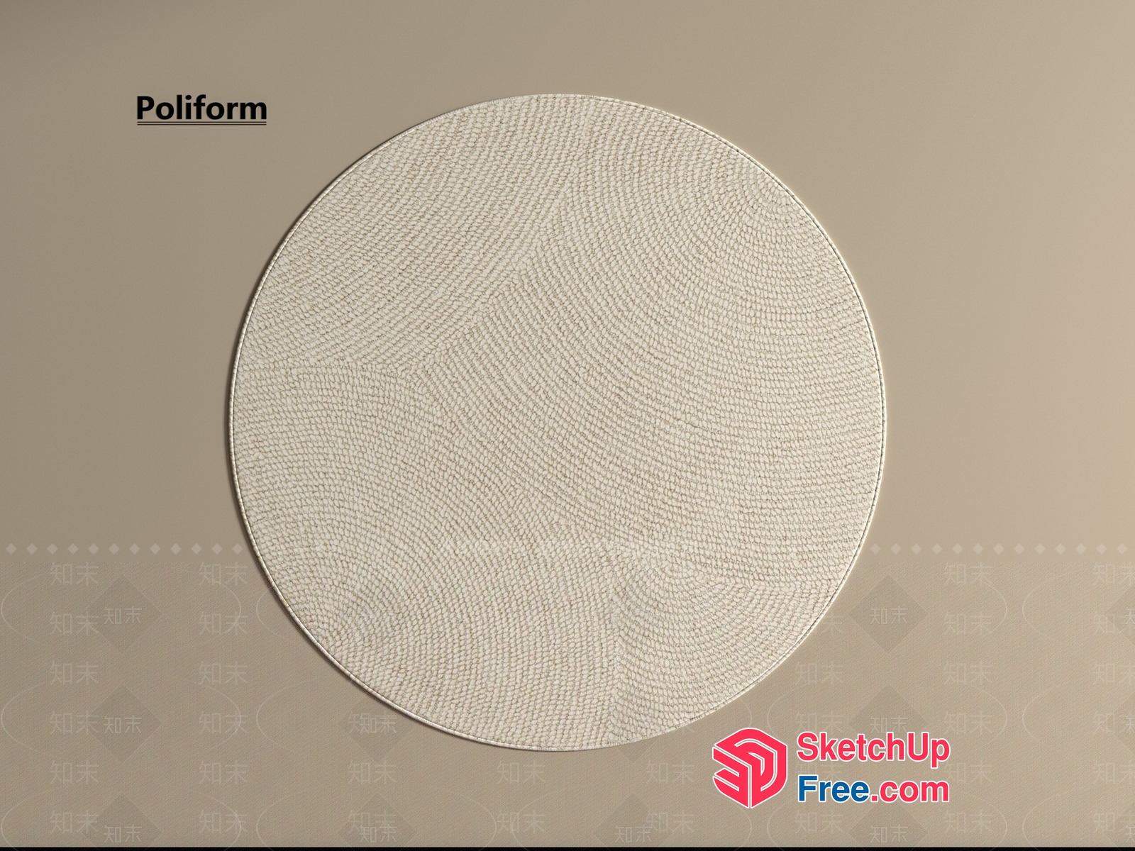 Round Beige Patterned Wall Decoration 3D SketchUp File