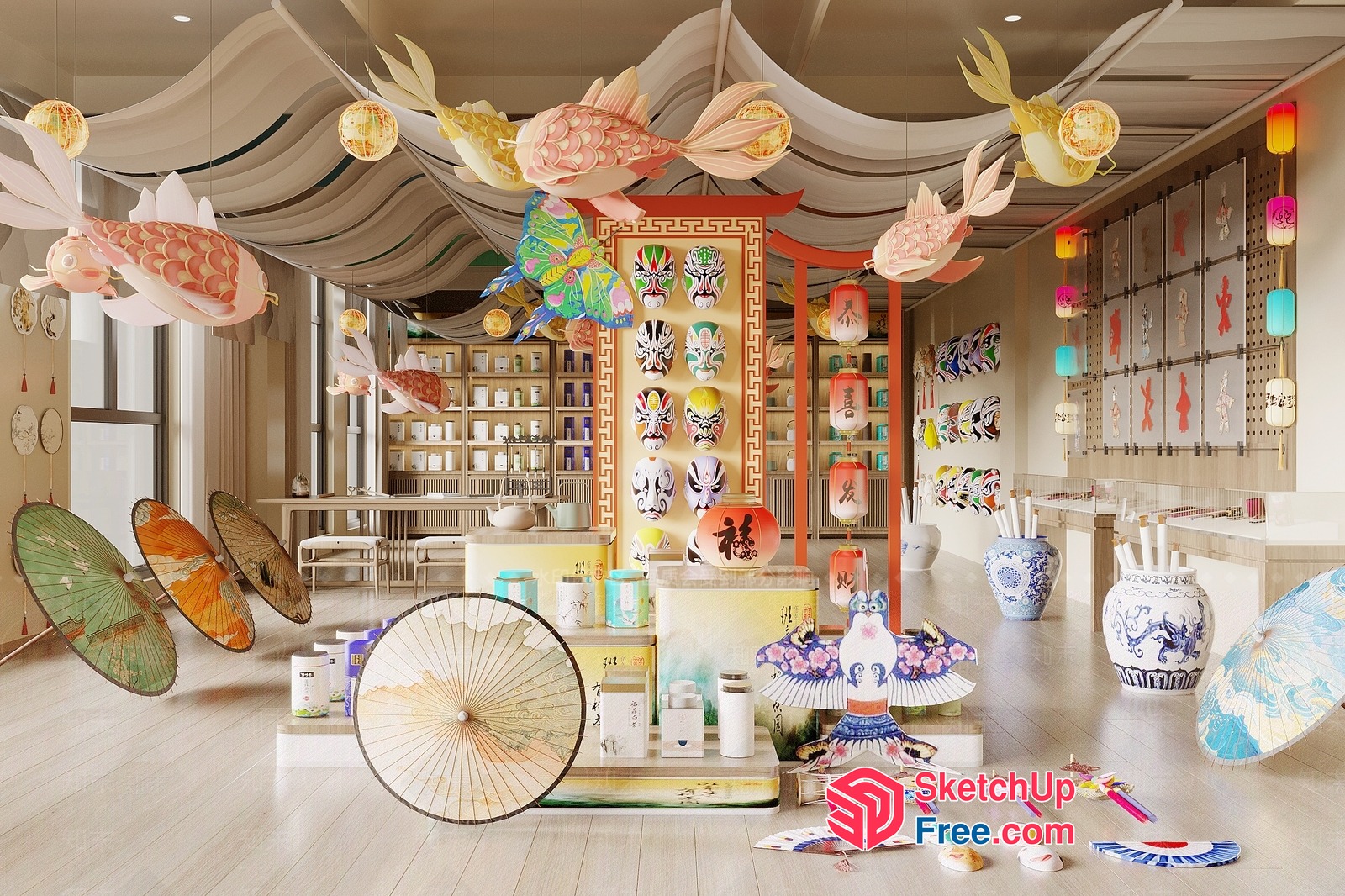 Asian-Inspired Decorative Items 3D SketchUp File