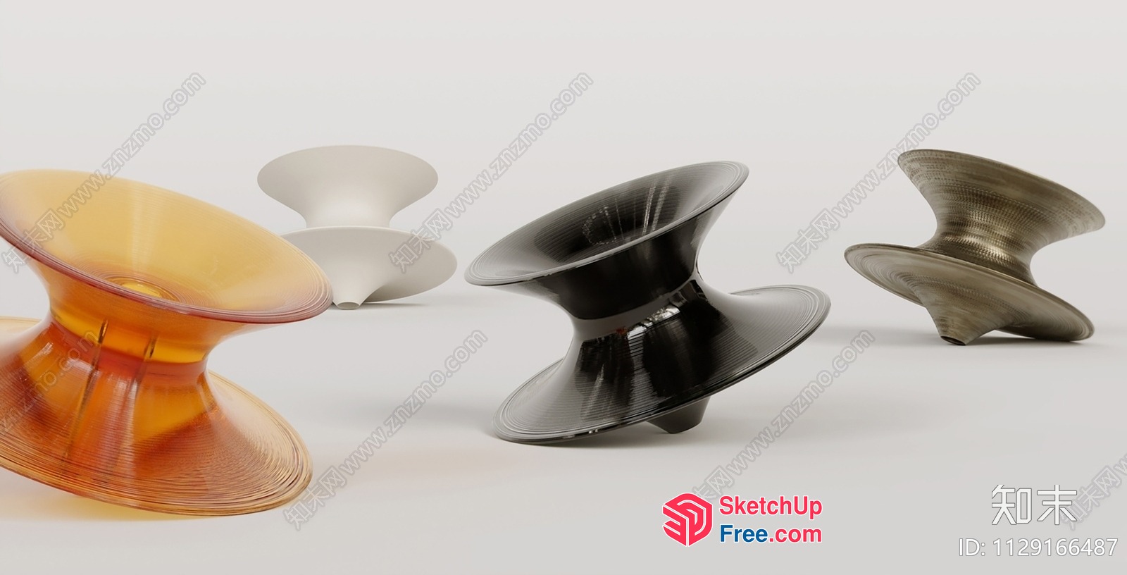 Modern Minimalist Glass Furniture Pieces 3D SketchUp File