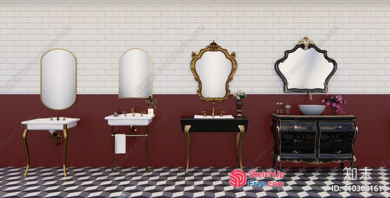 Lavish Bathroom Vanity Collection 3D SketchUp File