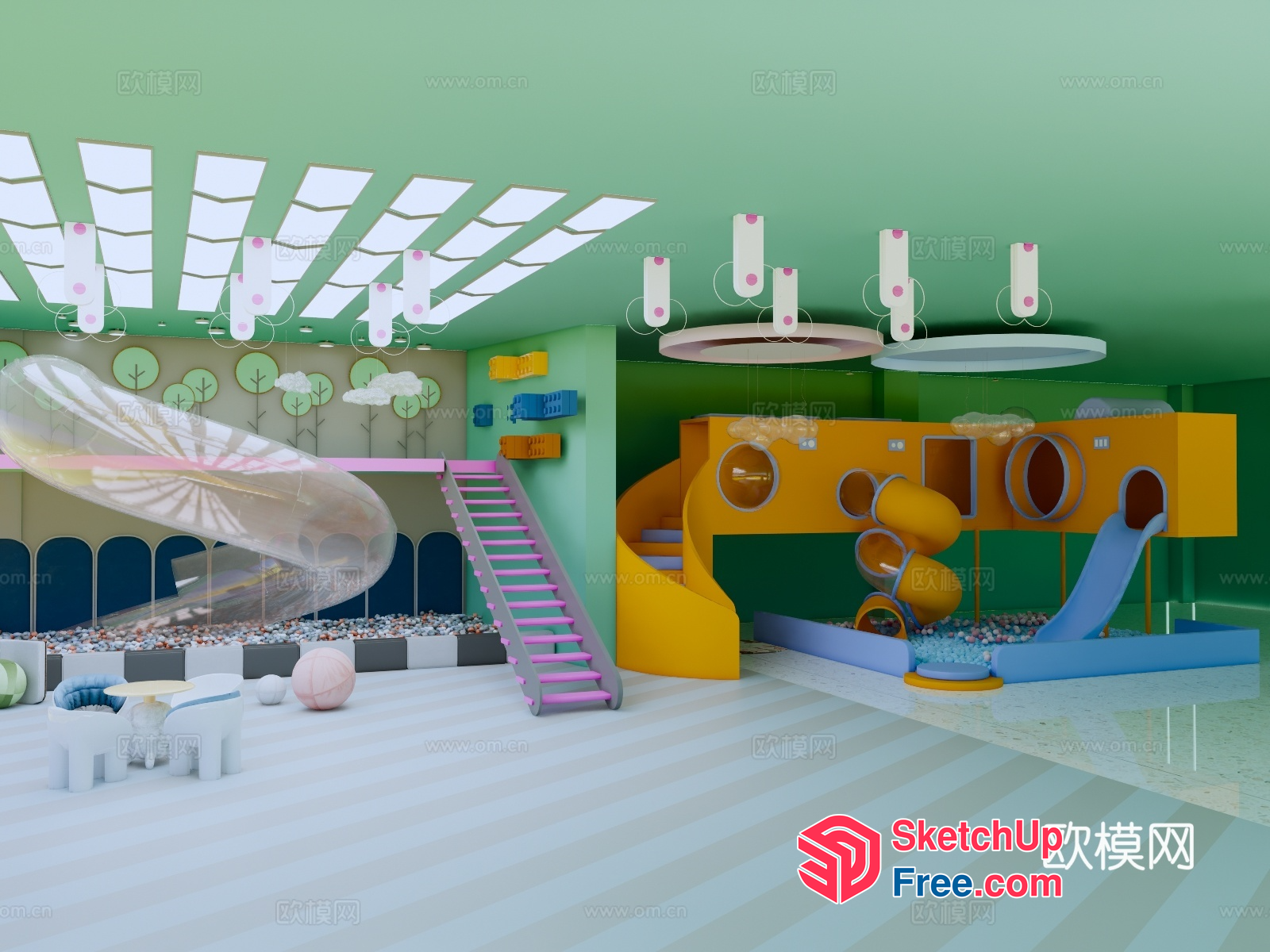 Playful And Colorful Indoor Playground 3D SketchUp File