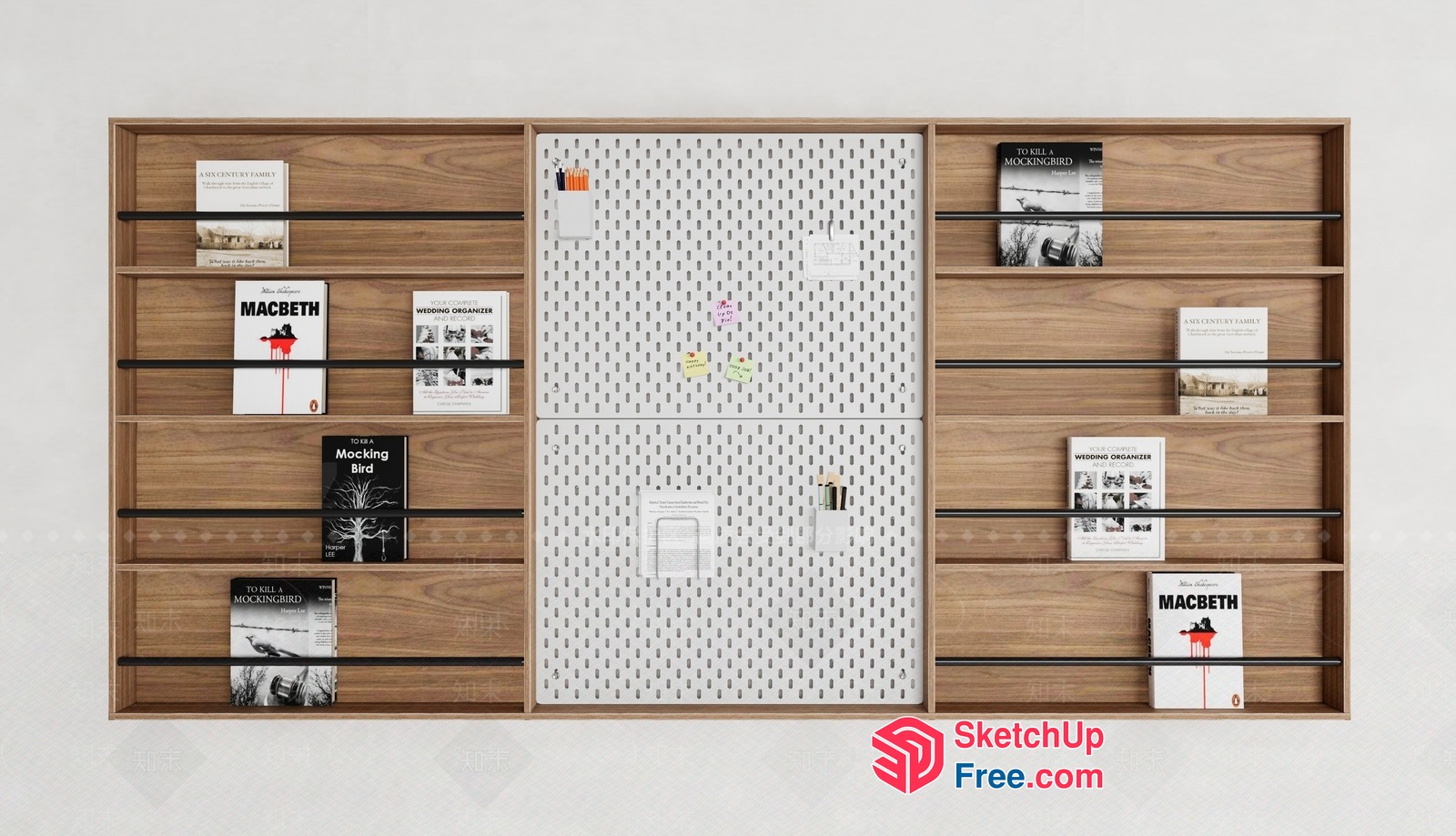 Modern Minimalist Bookcase And Shelving Unit 3D SketchUp File