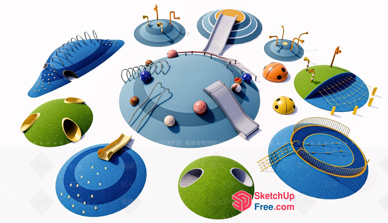 Futuristic Playful Mini Golf Course 3D SketchUp File