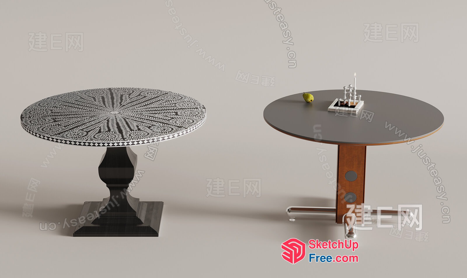 Two Tables With Unique Designs 3D SketchUp File