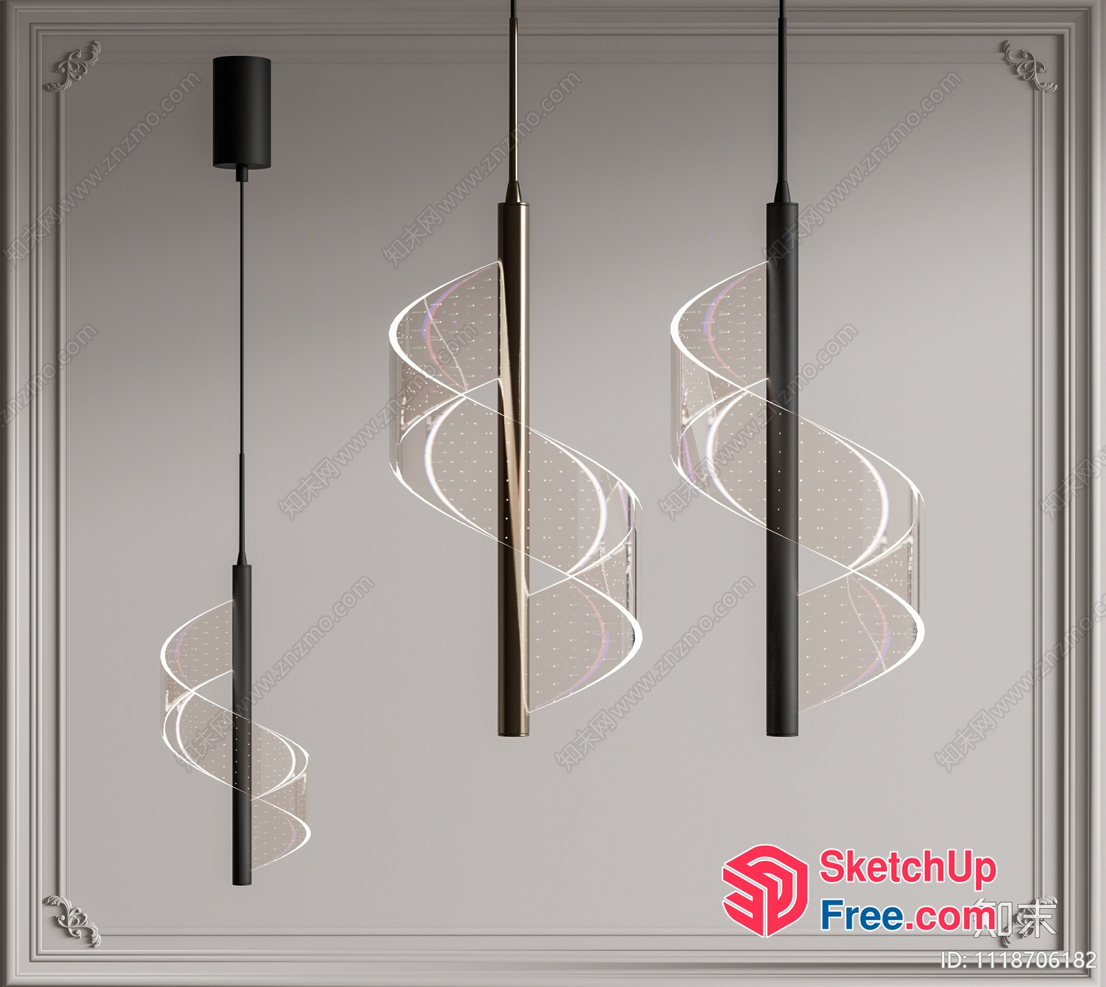 Hanging Light Fixtures With Modern Design 3D SketchUp File