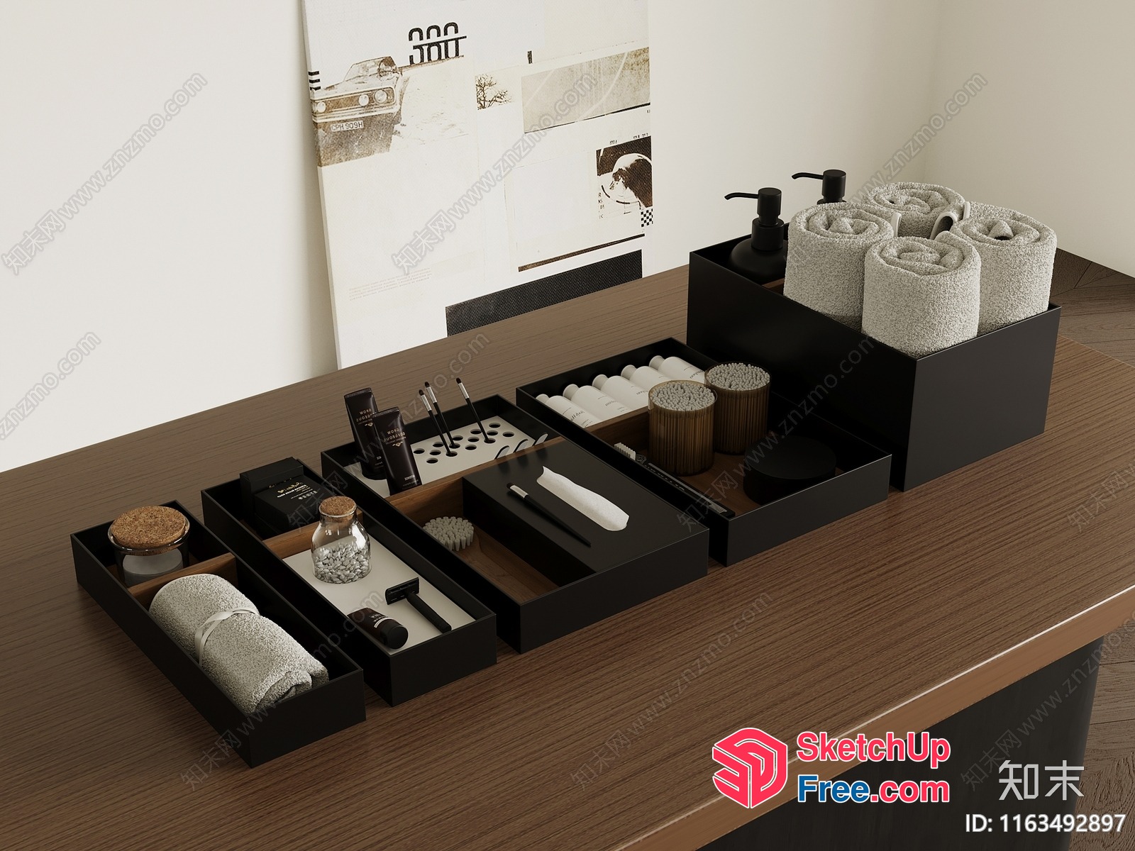 Bathroom Vanity With Decorative Storage Boxes 3D SketchUp File
