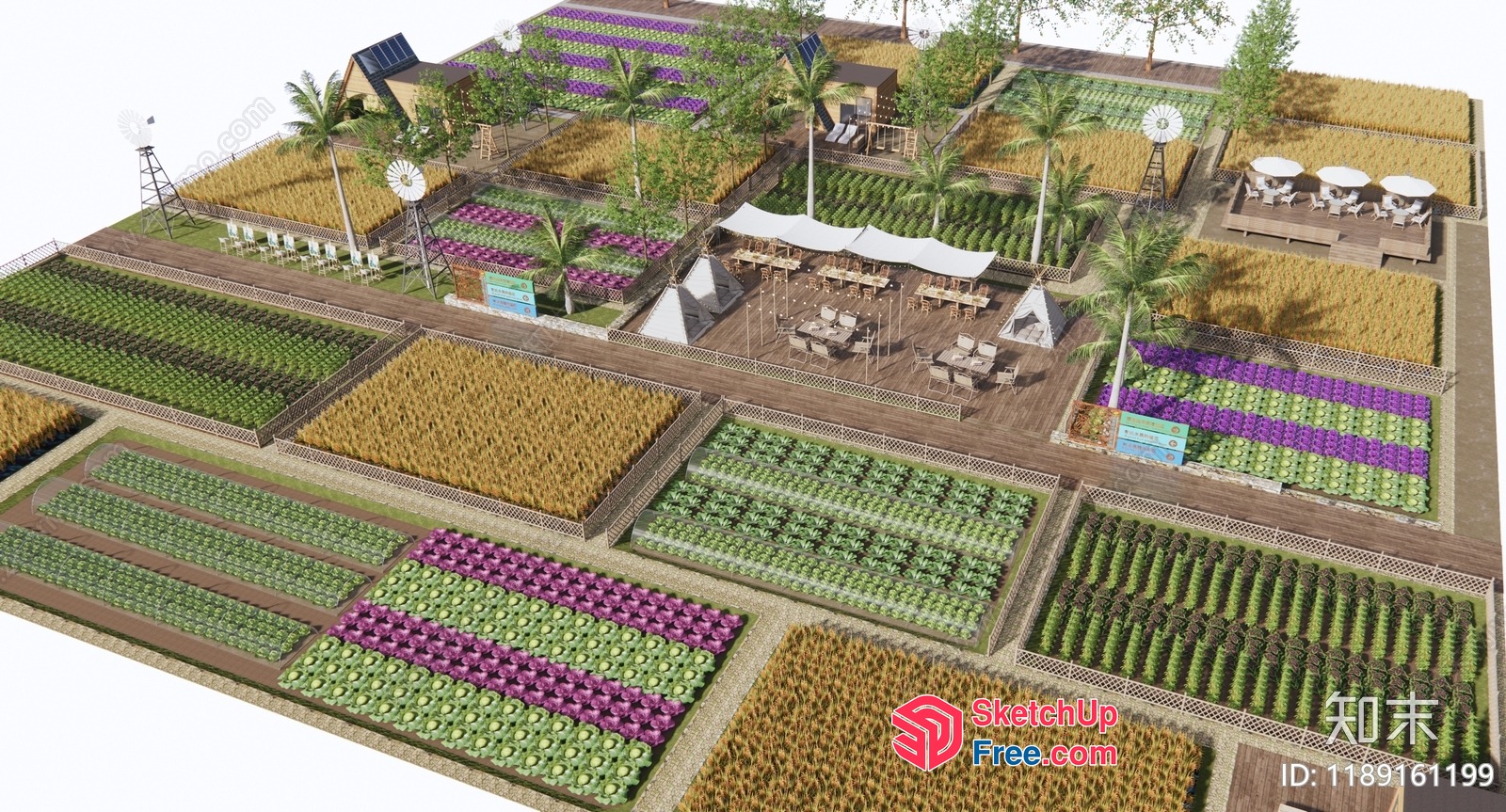 3D Model Of A Vibrant And Organized Farm 3D SketchUp File