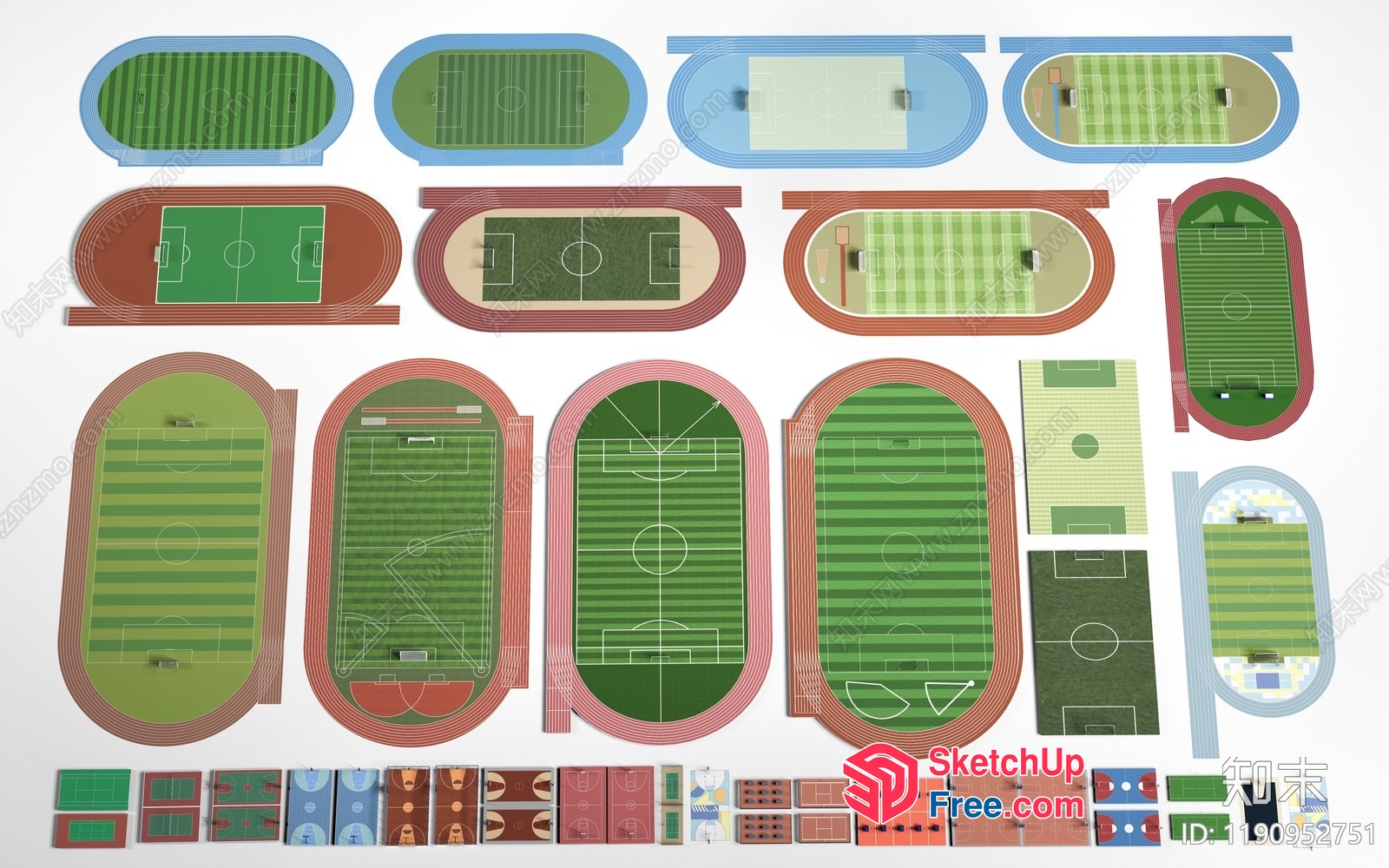 Various Sports Fields And Stadiums 3D SketchUp File