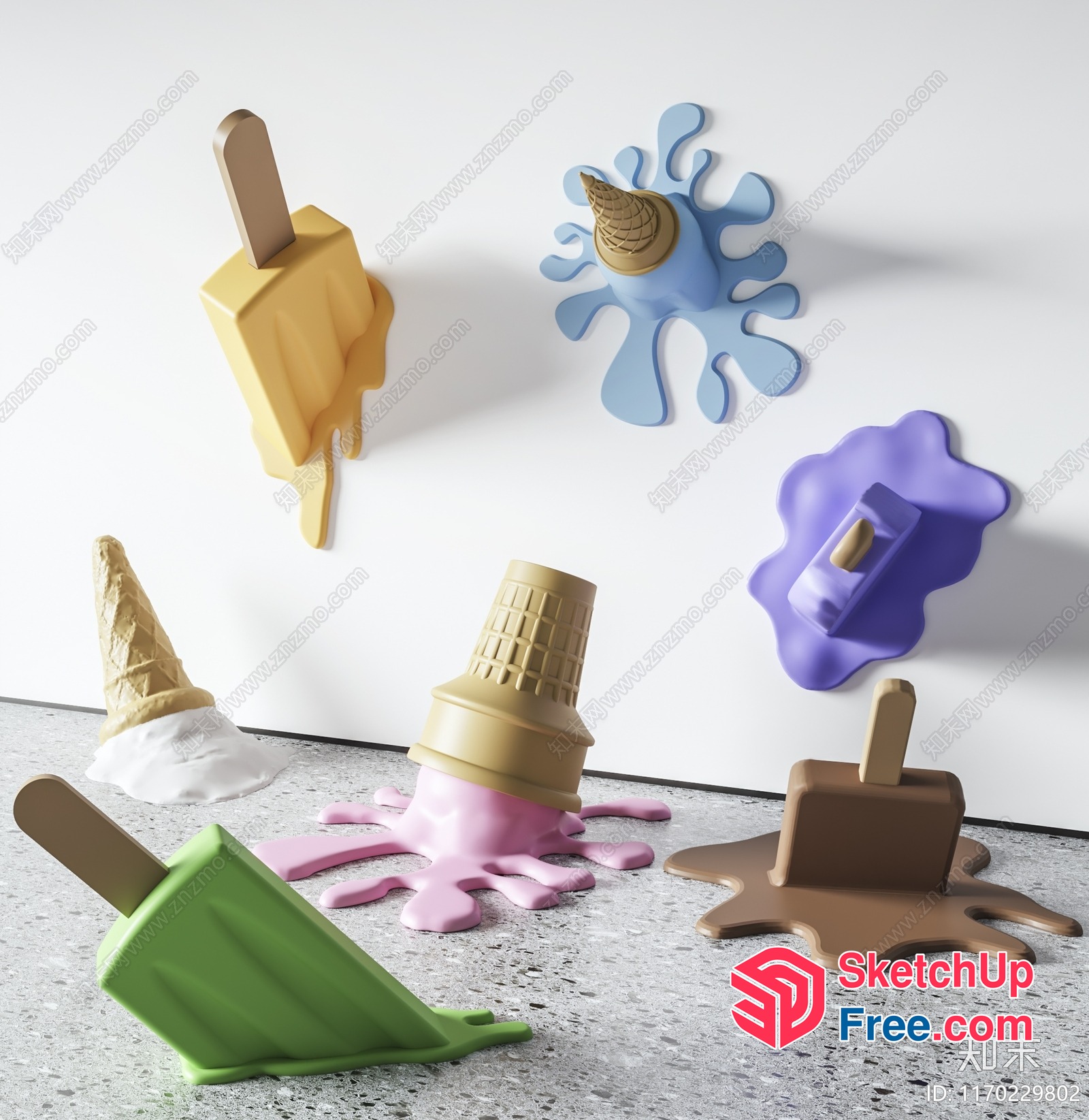 Ice Cream Wall Art Decor 3D SketchUp File