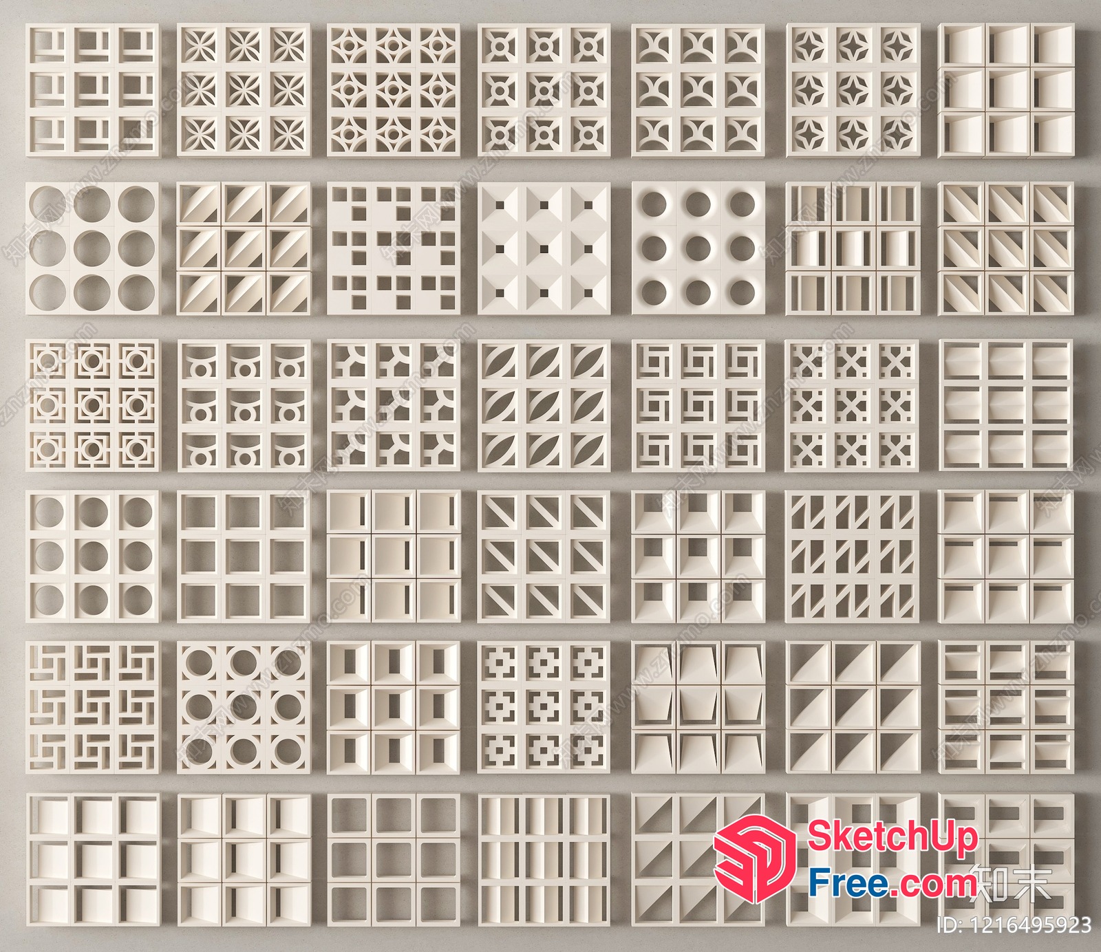 Geometric Patterned Wall Decor 3D SketchUp File