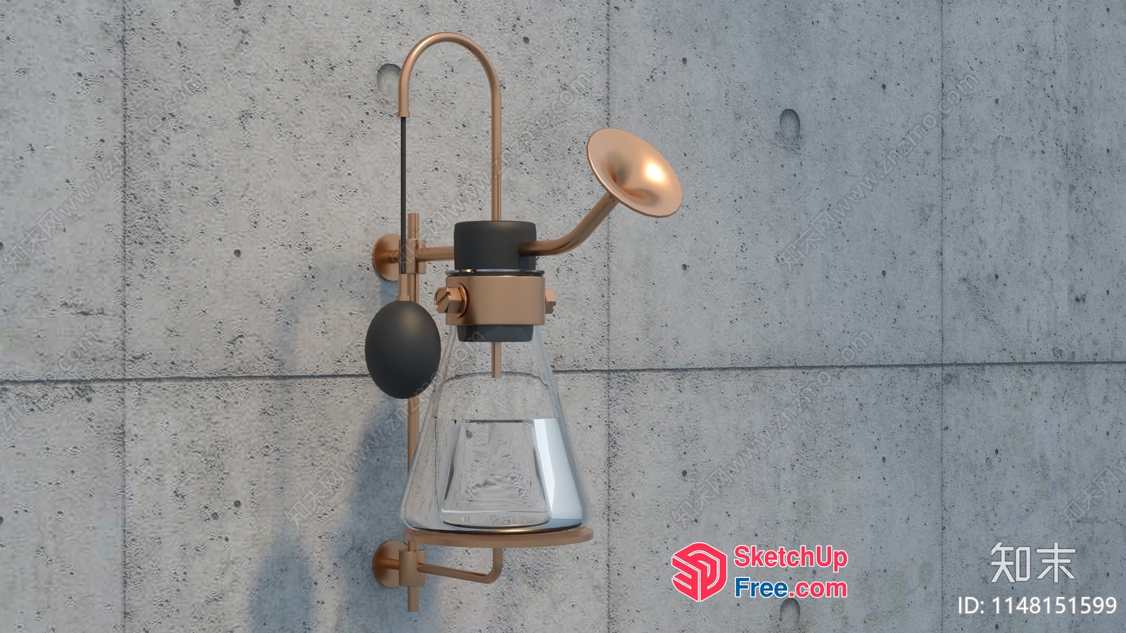 Elegant Glass And Bronze Outdoor Lighting Fixture 3D SketchUp File