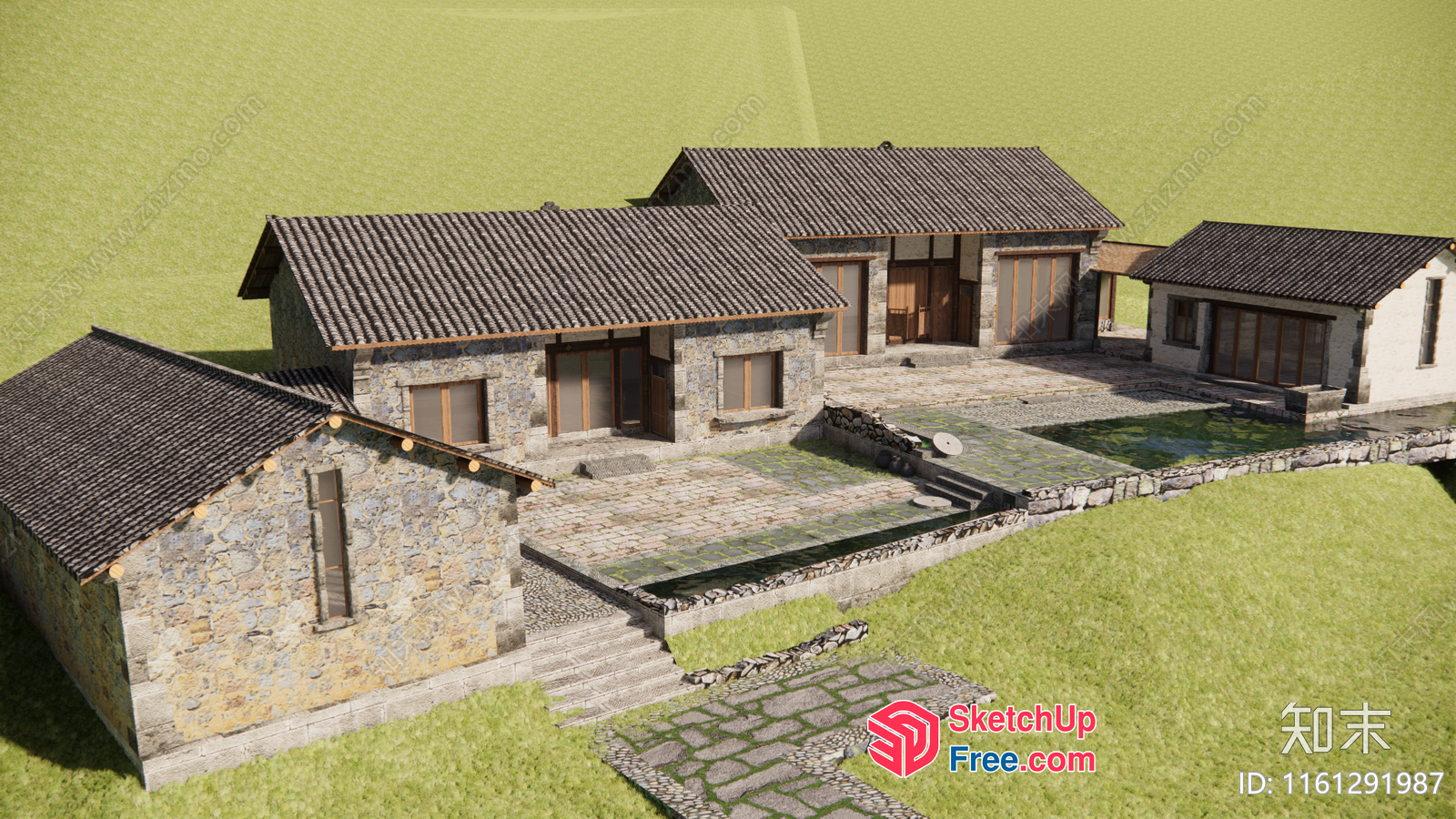 Traditional Japanese Villa Exterior 3D SketchUp File