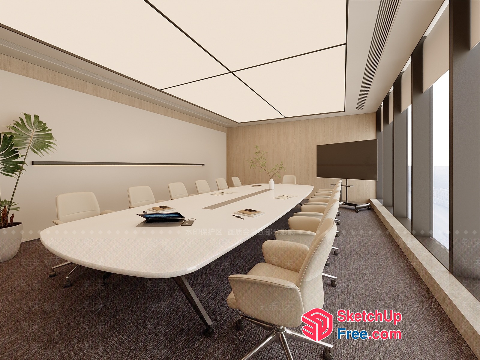 Modern Minimalist Office Conference Room 3D SketchUp File
