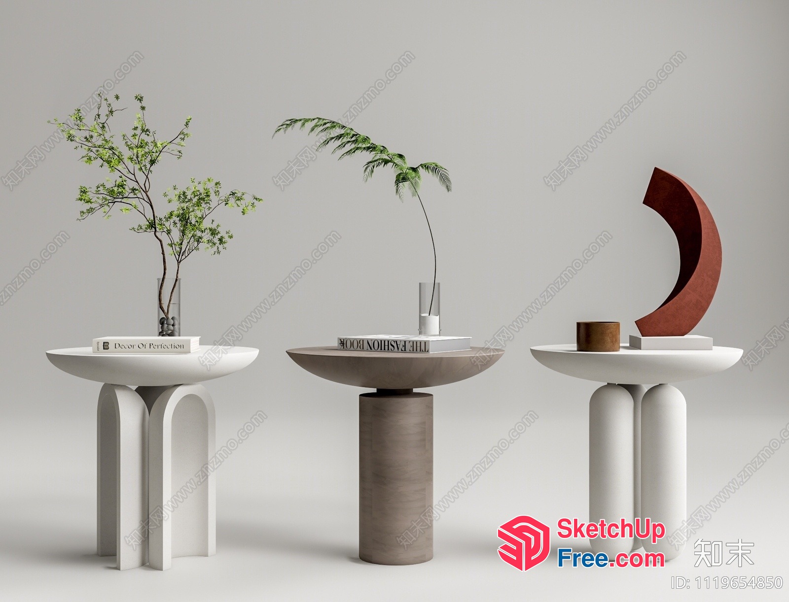 Modern Minimalist Decorative Side Tables 3D SketchUp File