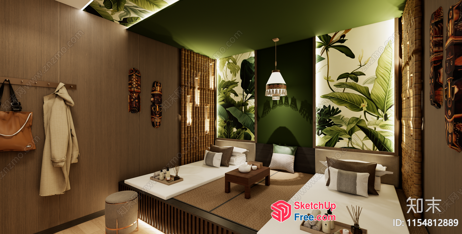 Modern Asian-Inspired Spa And Wellness Center 3D SketchUp File