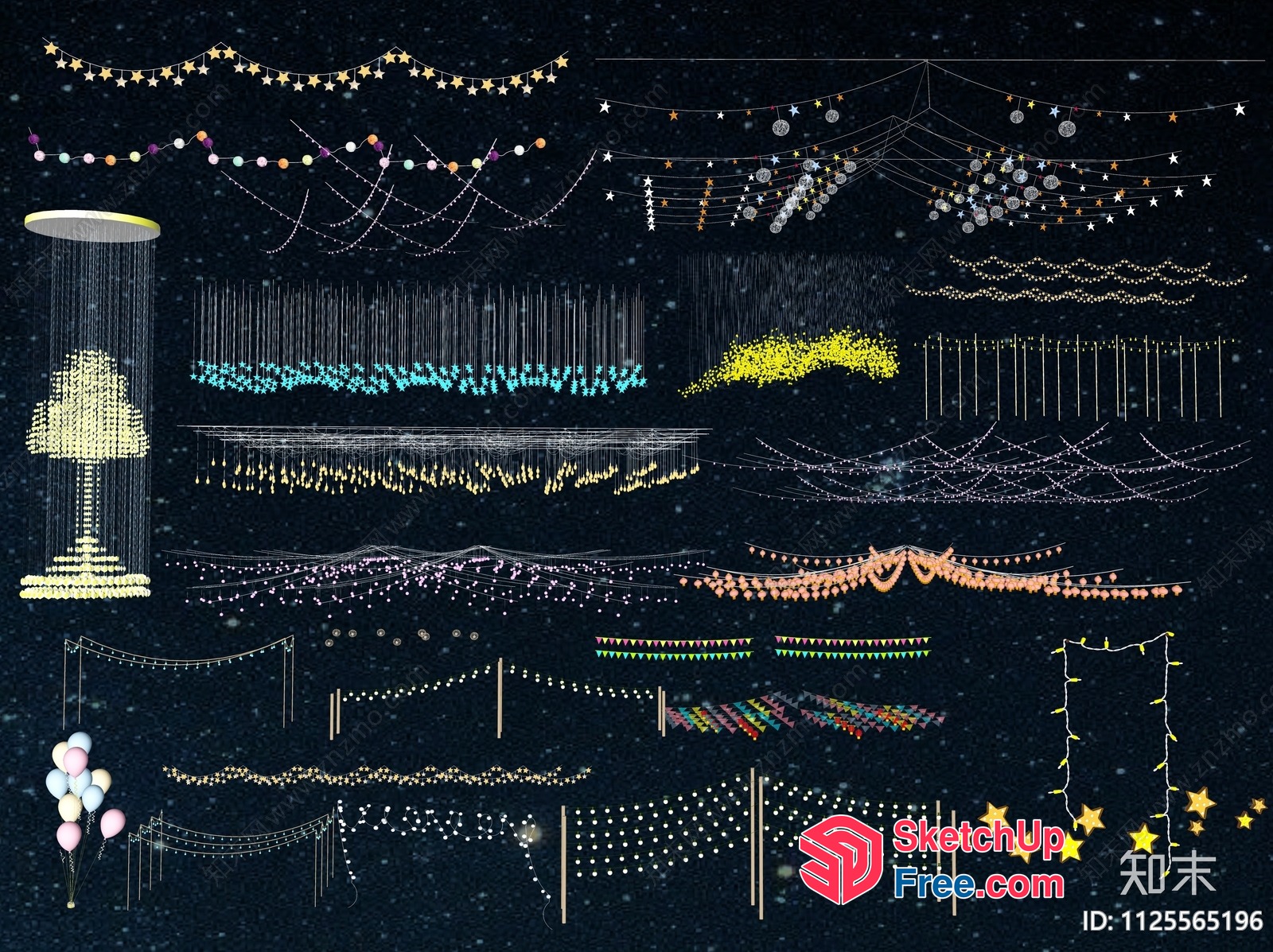 Colorful Ceiling Decorations 3D SketchUp File