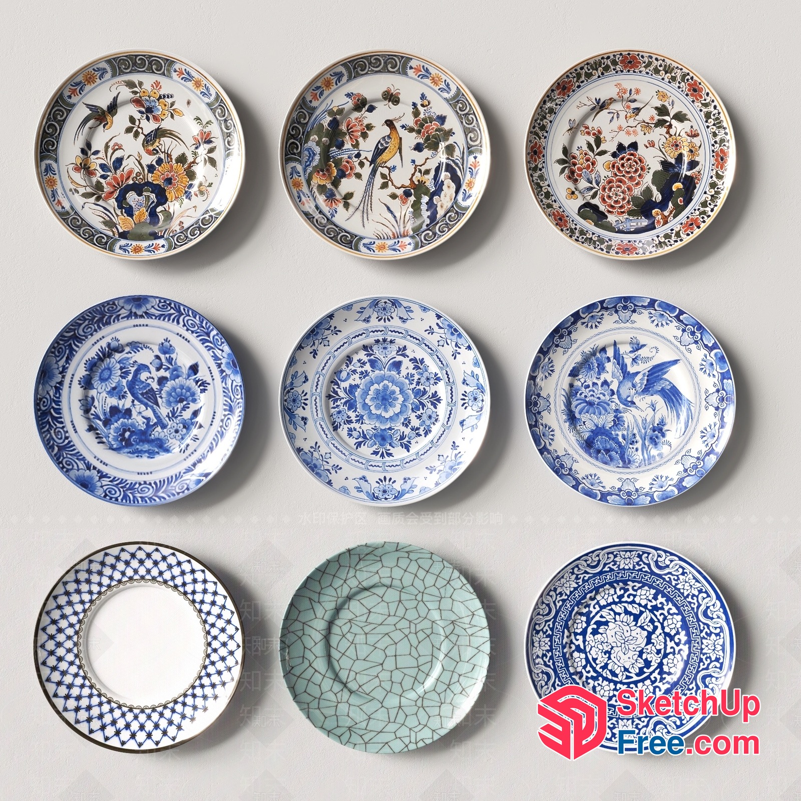 Decorative Plates Collection 3D SketchUp File