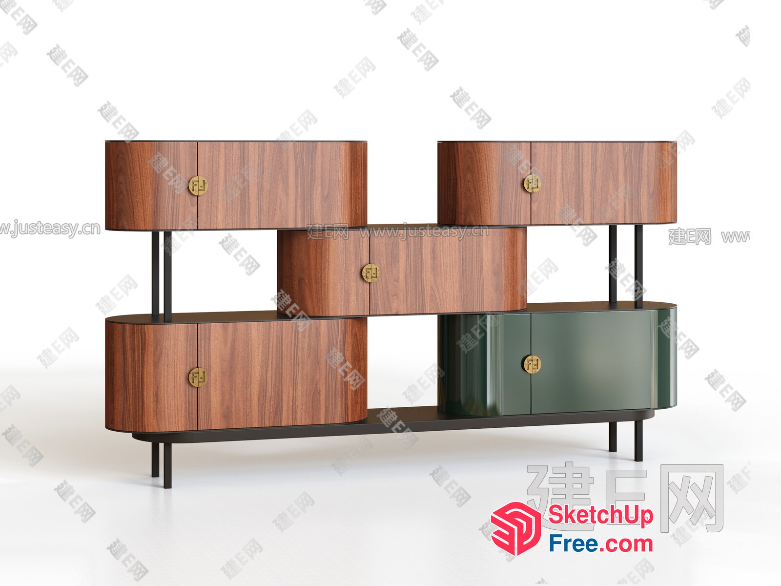 Mid-Century Modern Wooden Furniture Set 3D SketchUp File