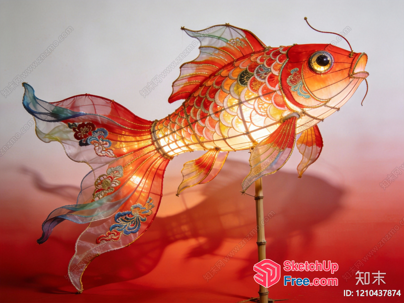 Colorful Chinese Fish Lantern 3D SketchUp File