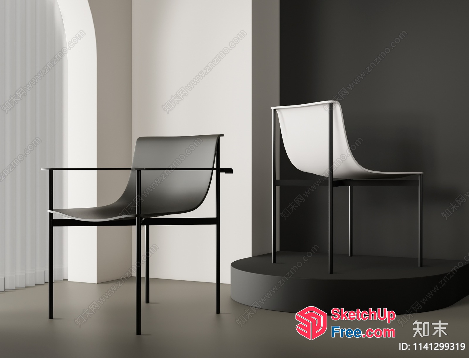 Two Chairs In A Modern Interior 3D SketchUp File