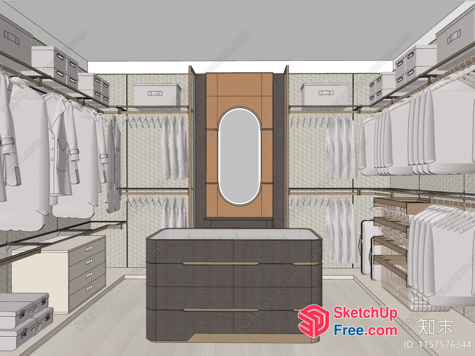 Modern Dresser And Wardrobe Closet 3D SketchUp File