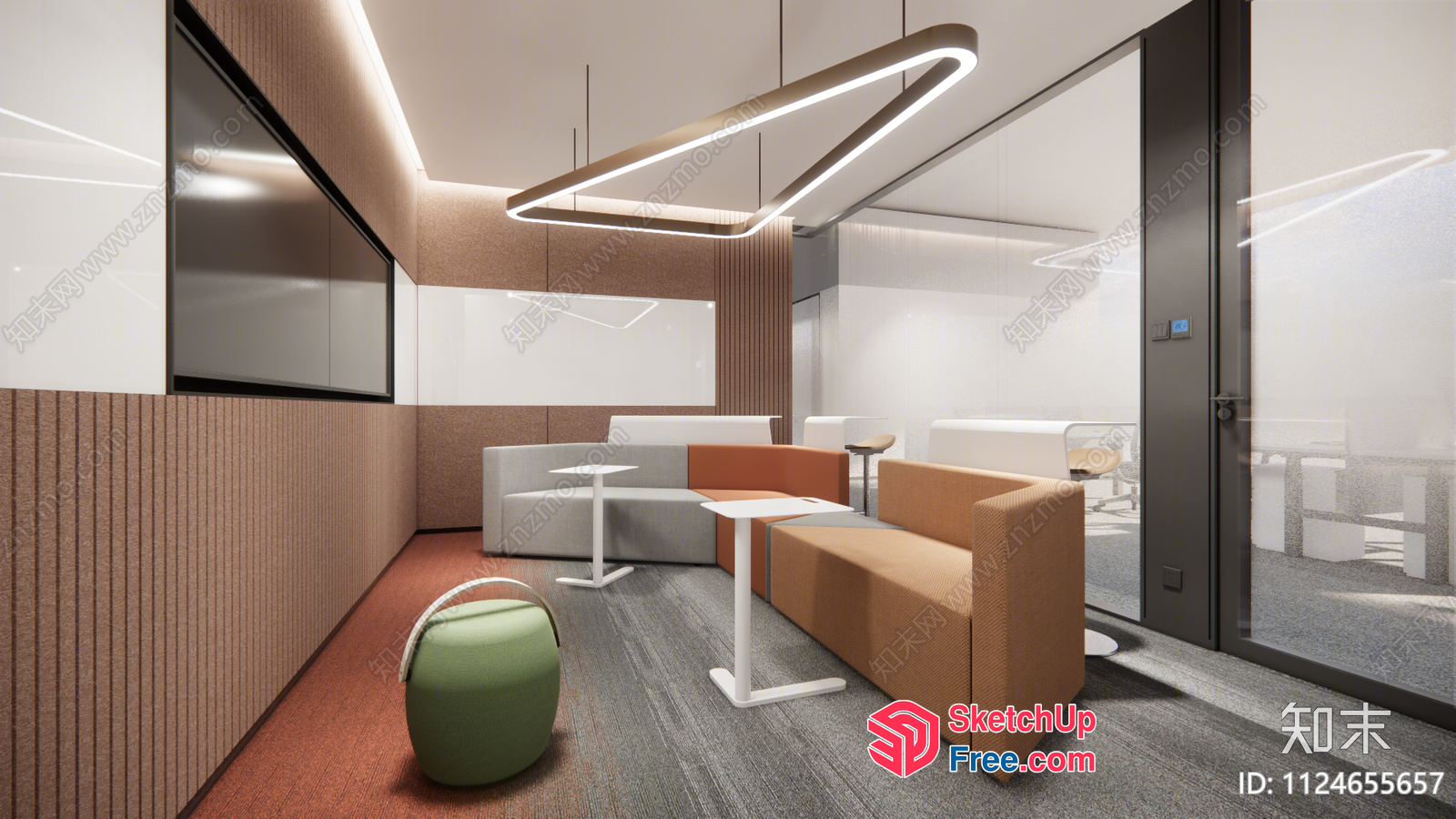 Modern Minimalist Office Lounge 3D SketchUp File