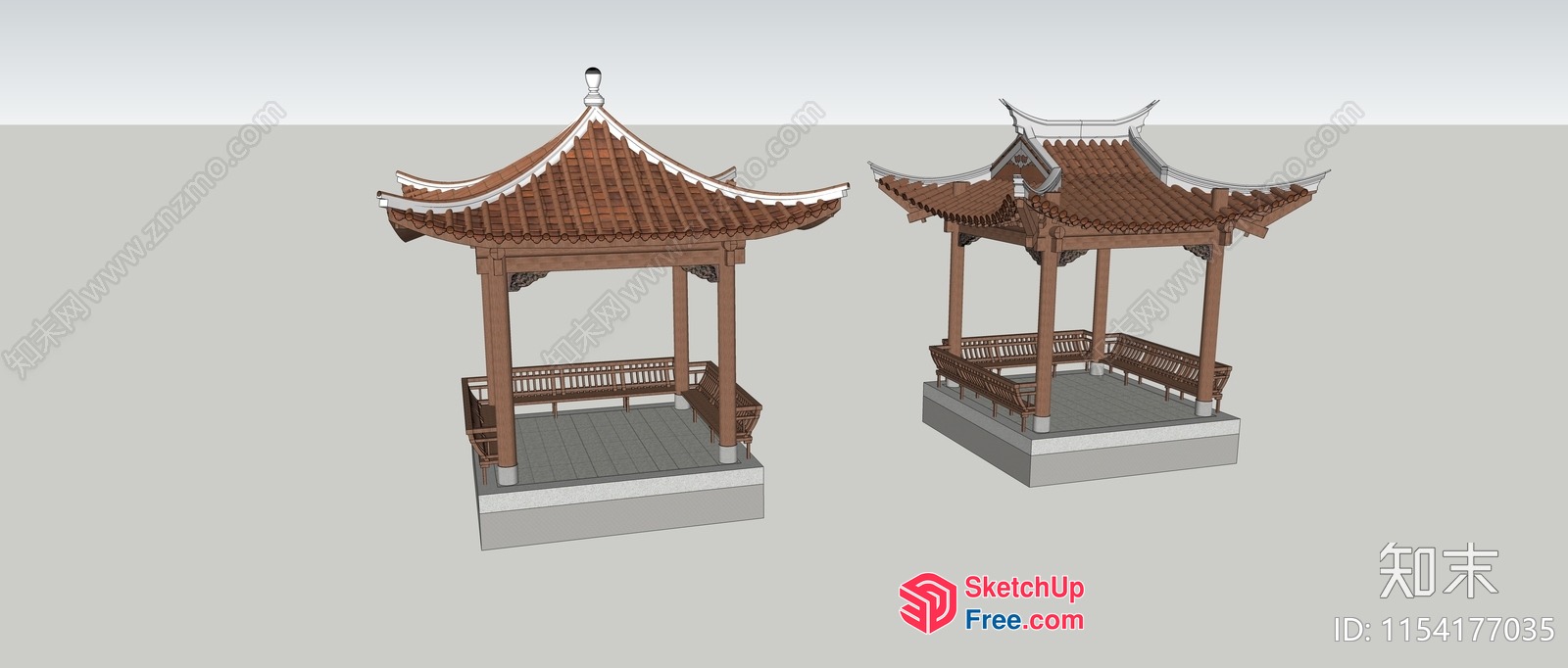 Traditional Asian Pavilion Structure 3D SketchUp File