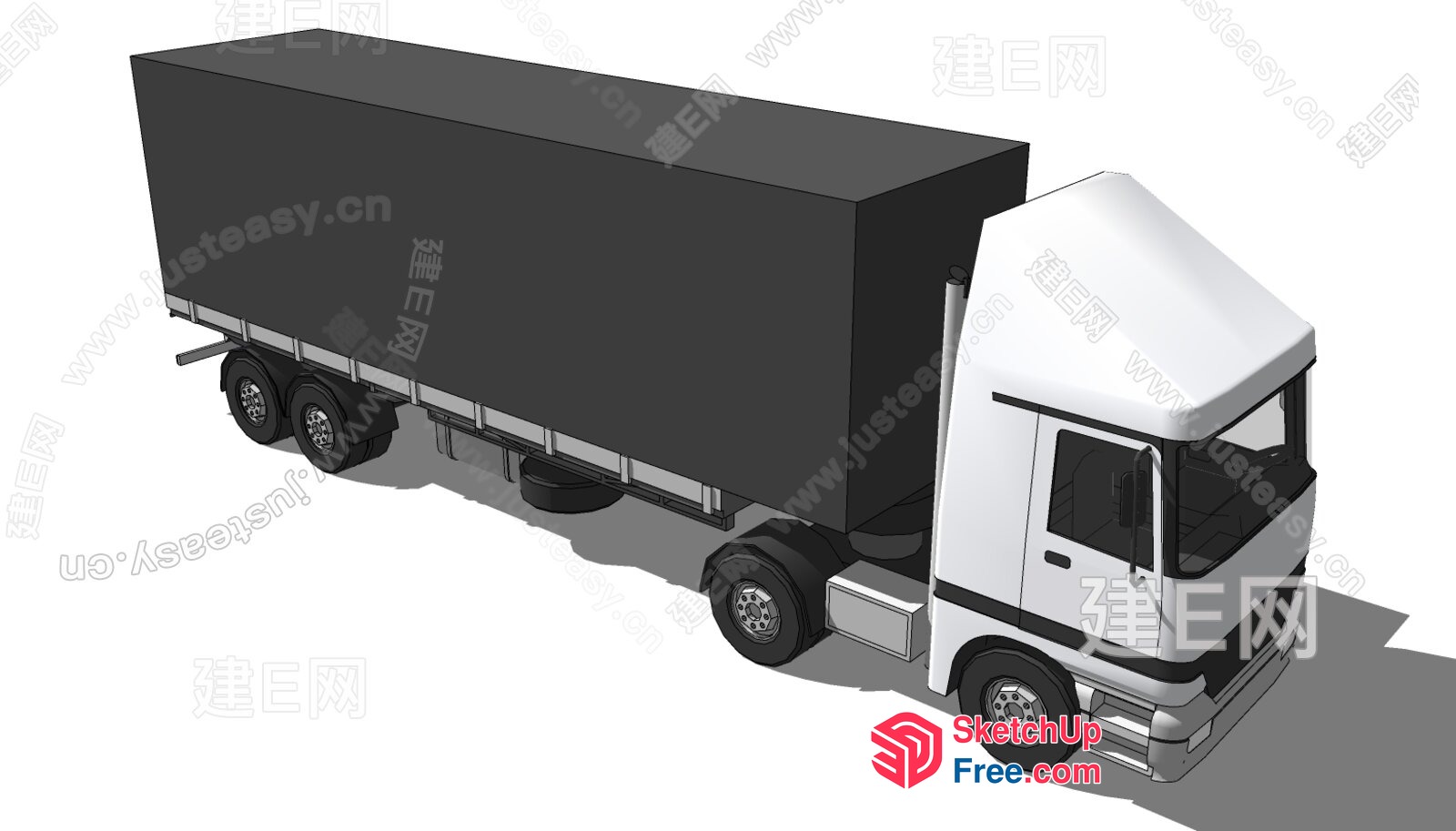 3D Model Of A Semi-Trailer Truck 3D SketchUp File