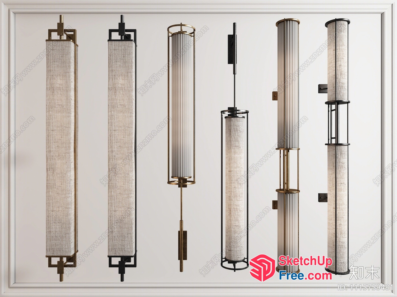 Modern Minimalist Pillar Light Fixture 3D SketchUp File