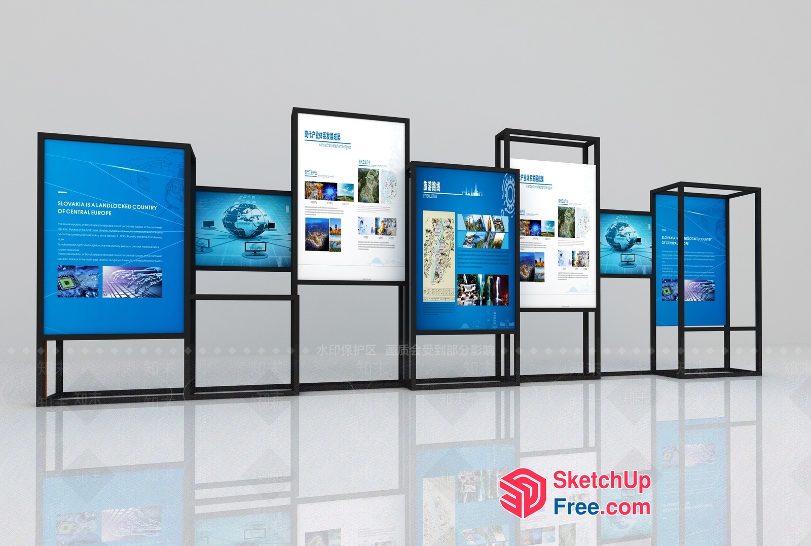 Exhibition Display Panels 3D SketchUp File