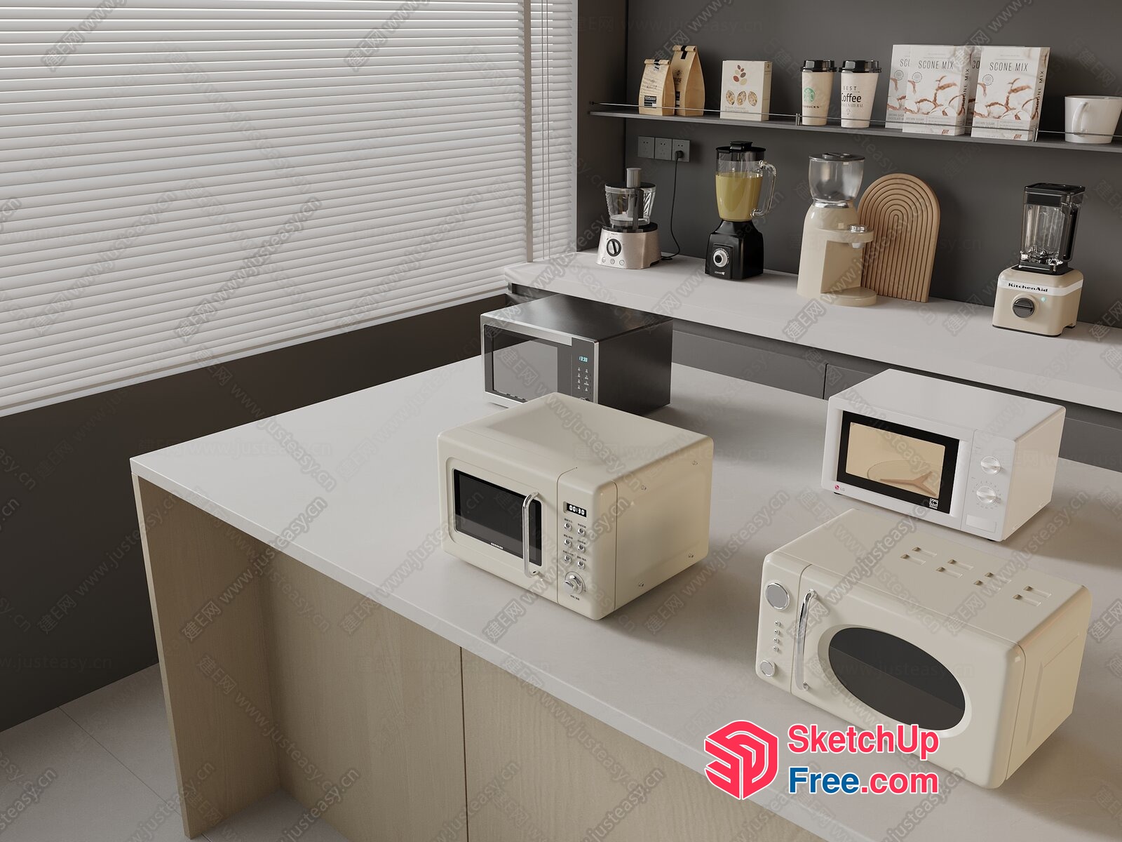 Modern Kitchen Appliances Display 3D SketchUp File
