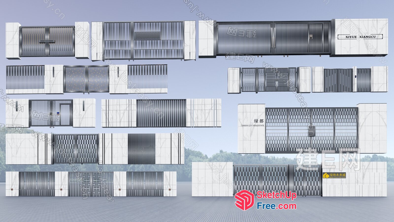 Elevator And Stairs In A Modern Building 3D SketchUp File