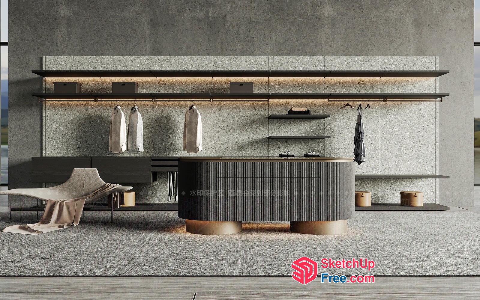 Modern Minimalist Living Room 3D SketchUp File