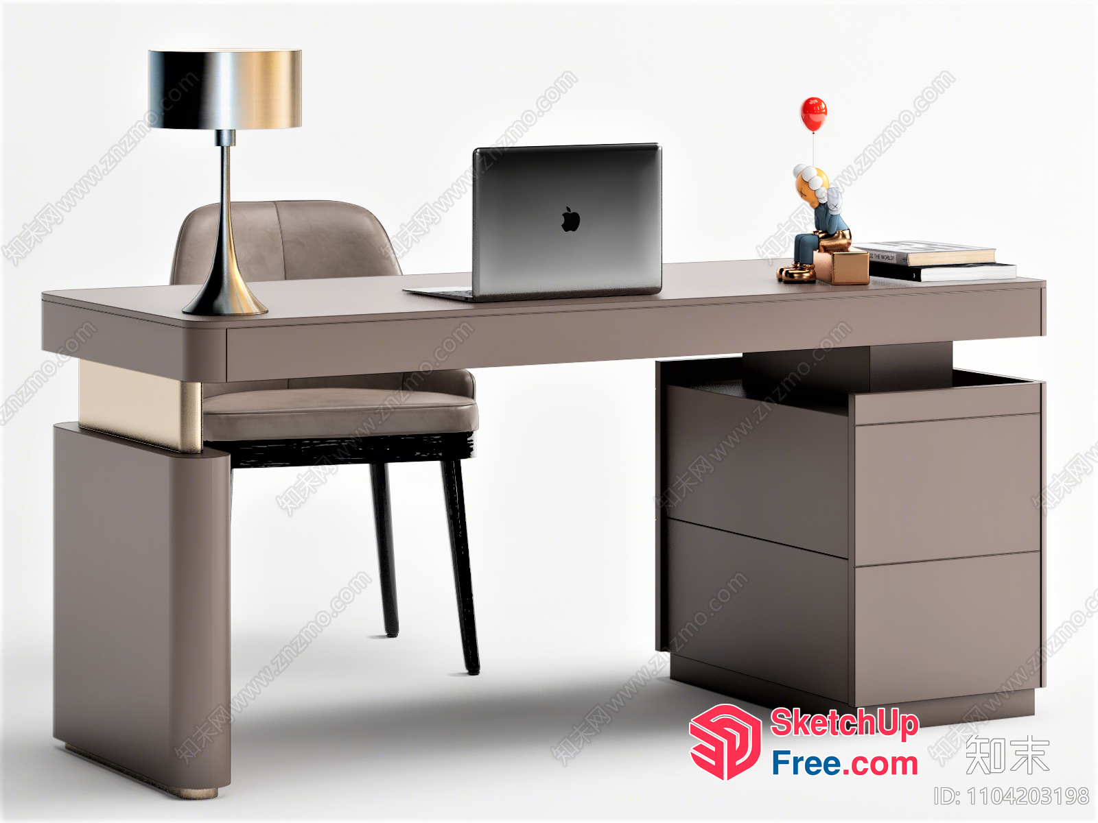Modern Office Desk With Sleek Design And Storage 3D SketchUp File