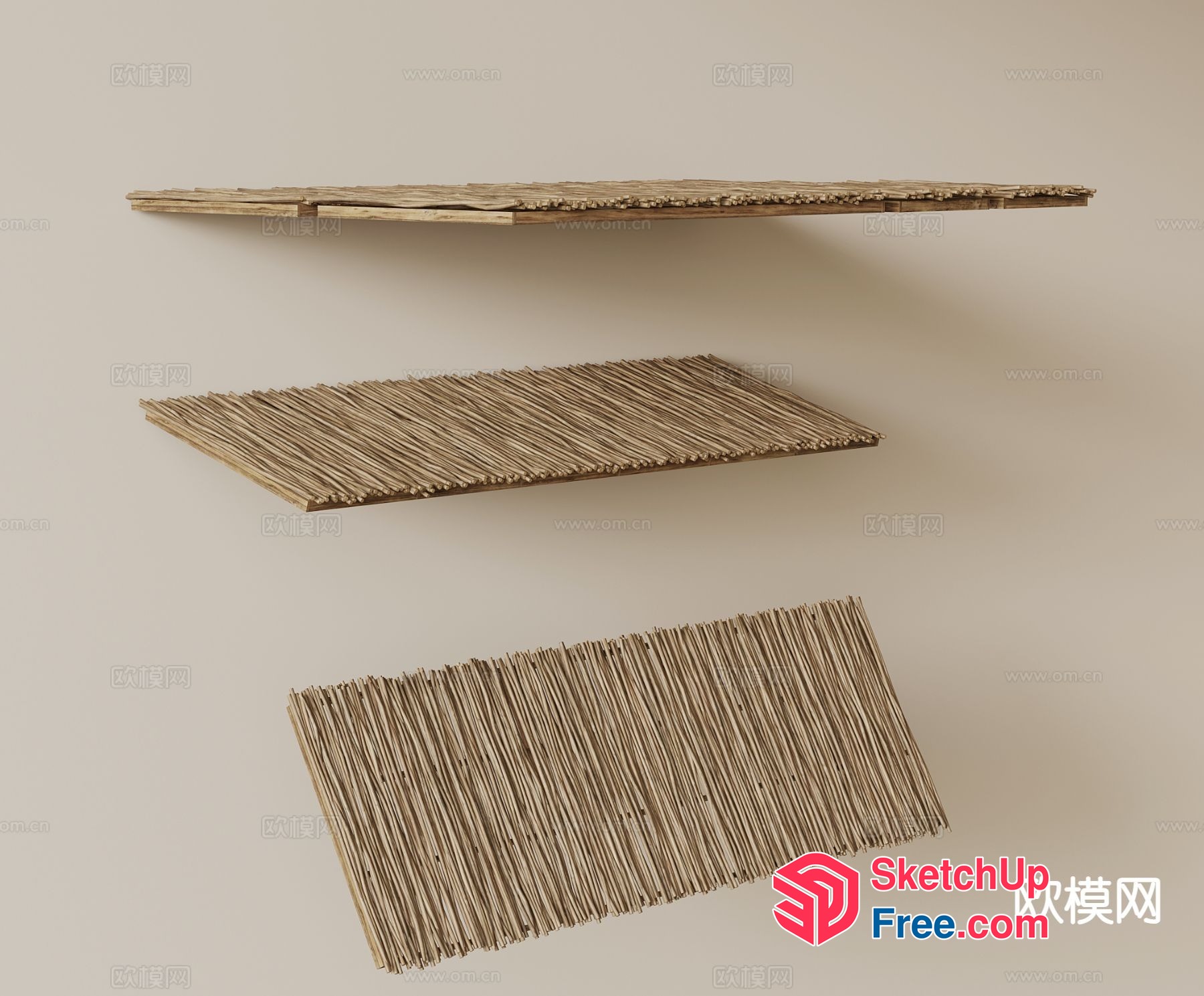 Natural Bamboo Partition Screen 3D SketchUp File