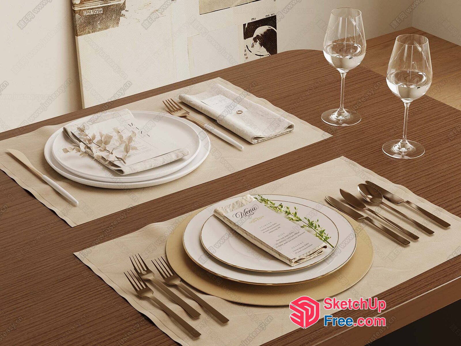 Elegant Table Setting For A Special Occasion 3D SketchUp File