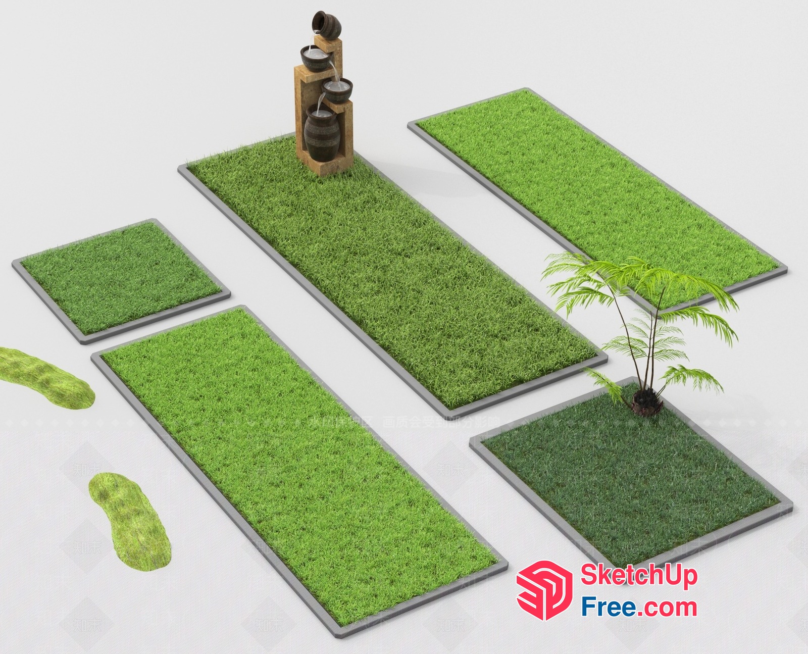 Grass Mats And Decorative Items 3D SketchUp File