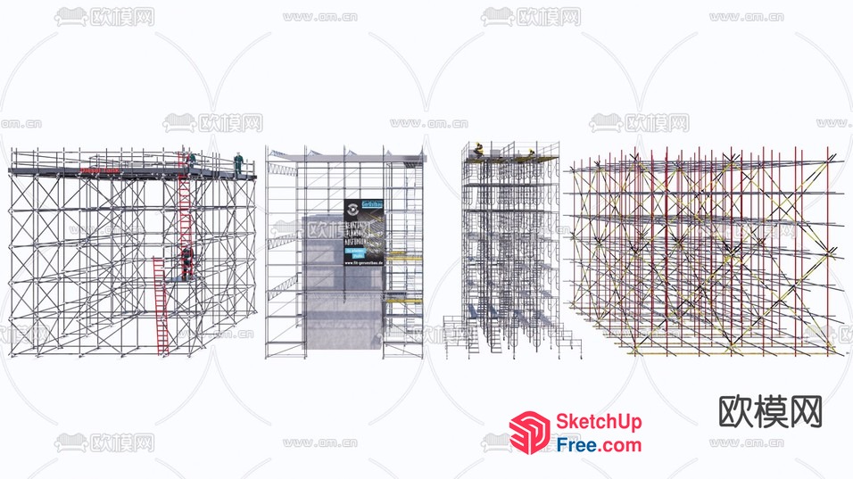 Scaffolding Structure For Construction Site 3D SketchUp File