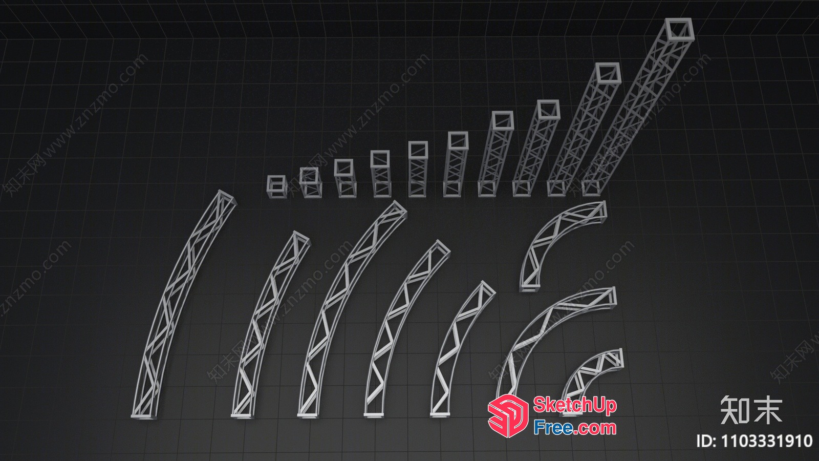 Metal Frame Structures For Building Interiors 3D SketchUp File