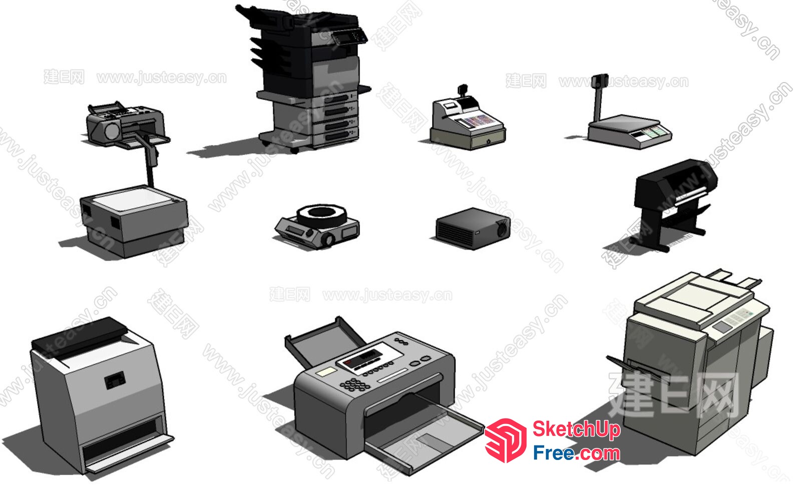 Various Office Printers 3D SketchUp File