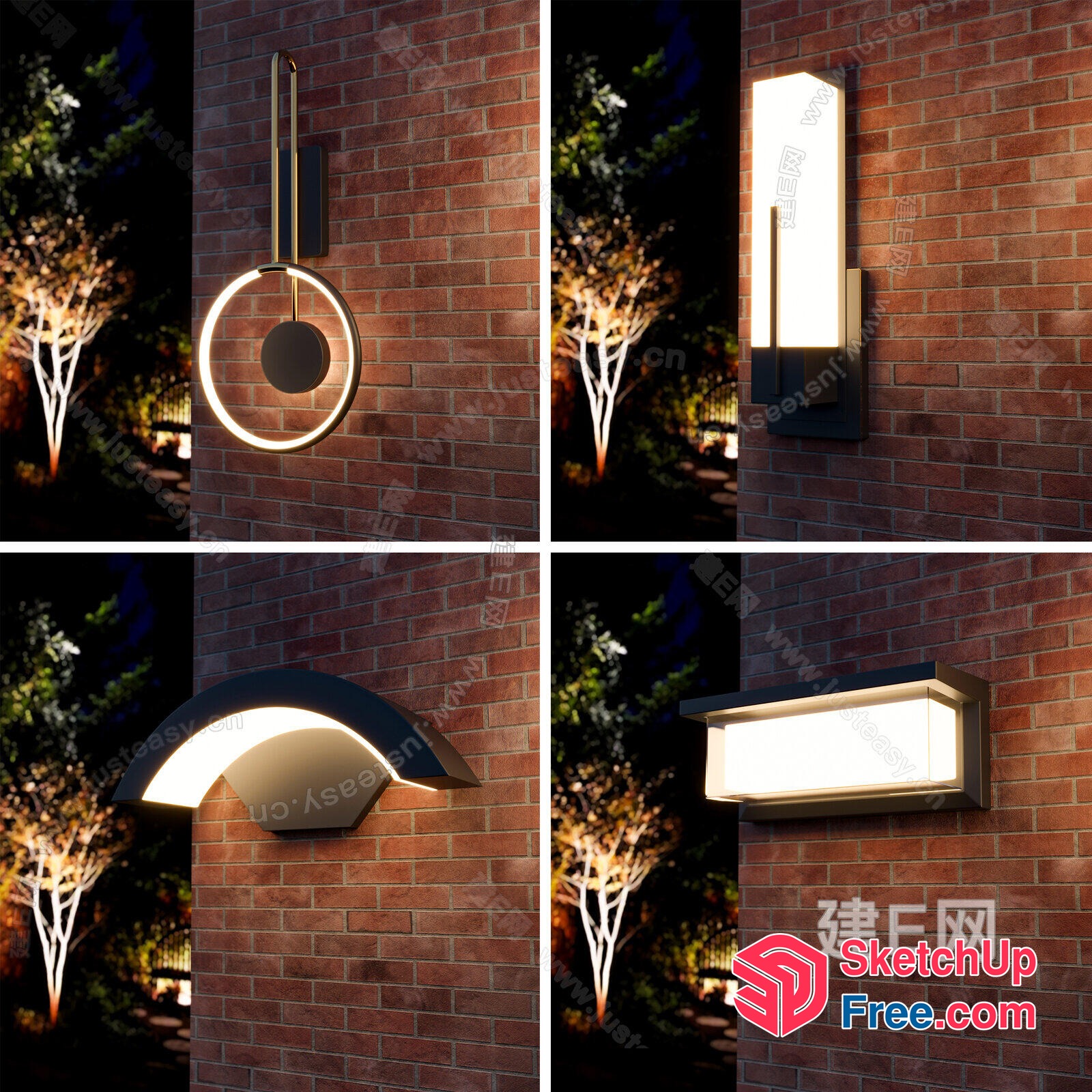 Modern Exterior Wall Light Designs 3D SketchUp File
