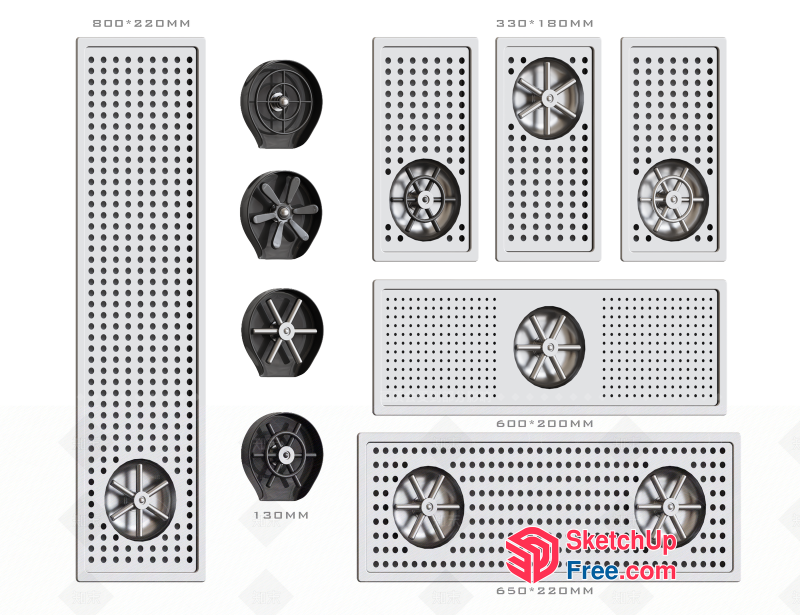 Industrial-Style Drainage Grate Collection 3D SketchUp File