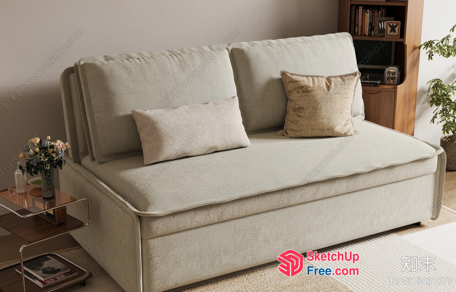 Comfortable Sofa With Pillows And Cushions 3D SketchUp File