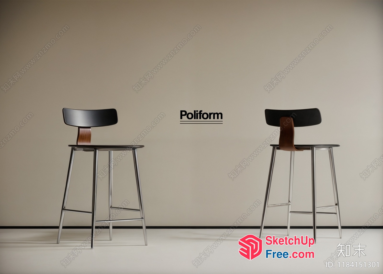 Modern Minimalist Bar Stools 3D SketchUp File