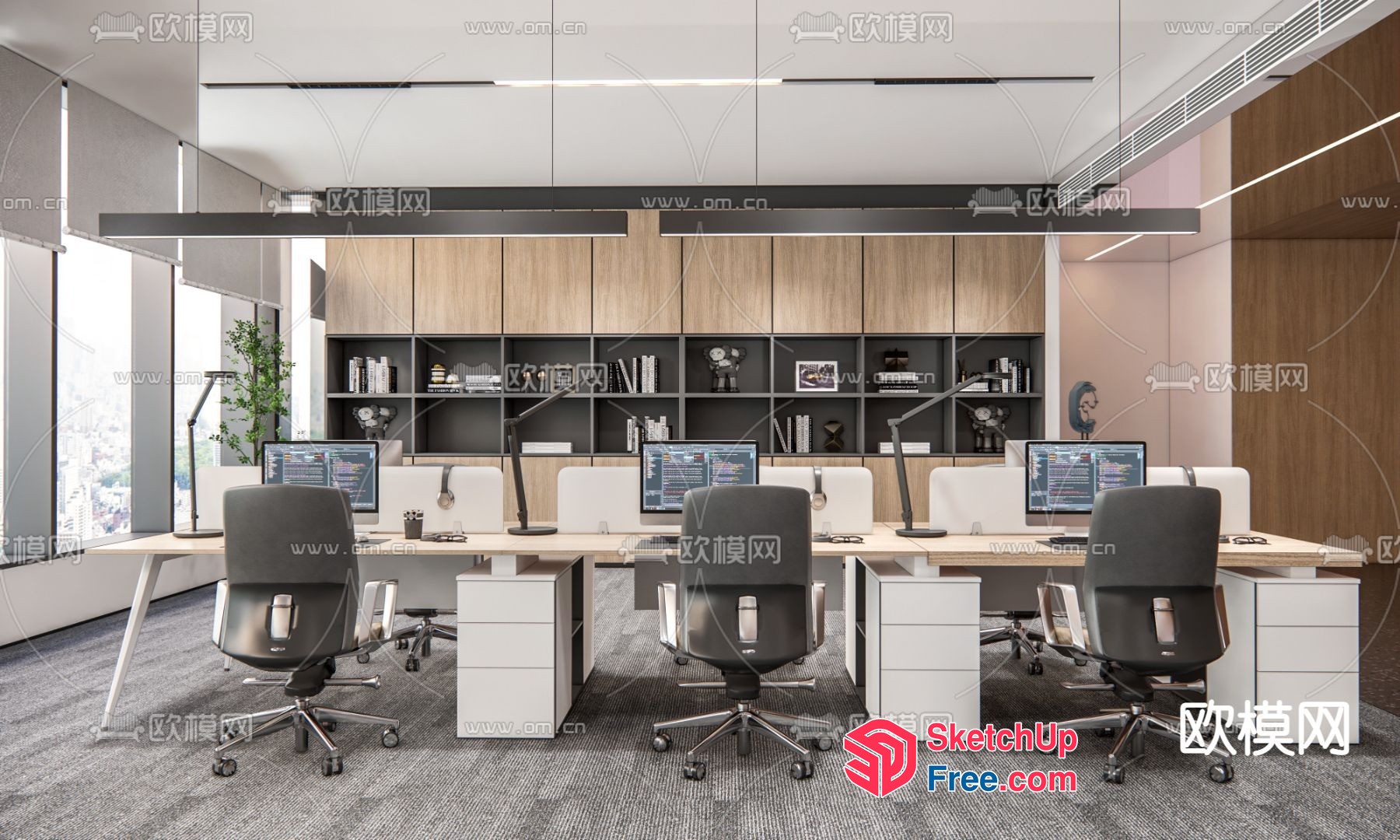 Modern Office Space With Sleek Furniture And Natural Lighting 3D SketchUp File